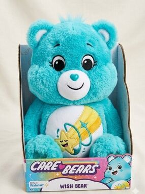 Care Bears Wish Bear Plush - Turquoise Blue with Yellow Accent
